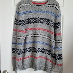 AMERICAN EAGLE Fair Isle Sweater XL Easy care cotton blend. EUC.